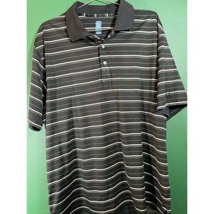 PGA Tour - Men's Black/White Stripe Logo Polo Shirt - Size XL